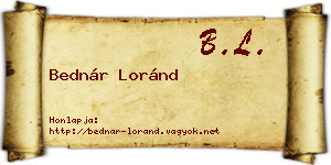 Bednár Loránd névjegykártya